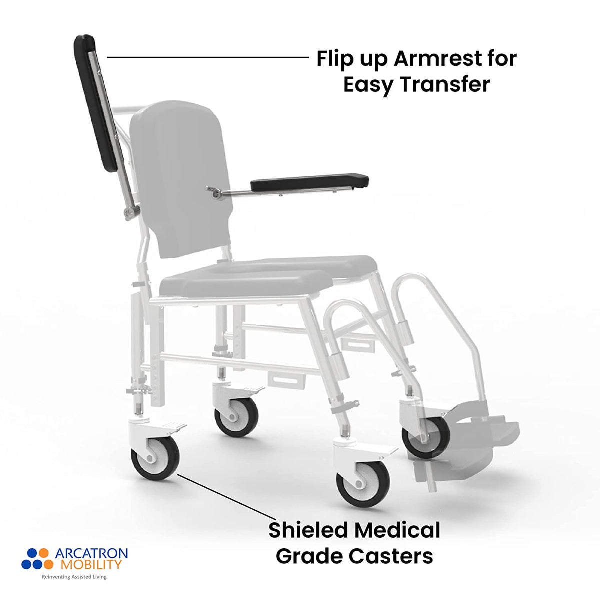 Prime SAS100 | Attendant Propelled Shower Commode Wheelchair
