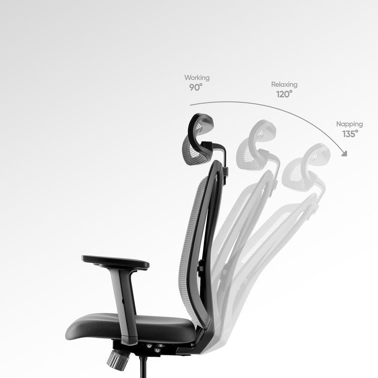 Adjustable Recline Up to 135° With Safety Lock