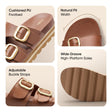 Frido Women's Arch Comfort Wedge Sandals - Buckle Strap