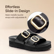 Frido Women's Arch Comfort Wedge Sandals - Buckle Strap