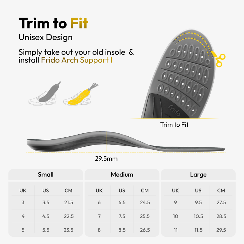 Frido Arch Support Insoles Rigid + Semi Rigid Combo