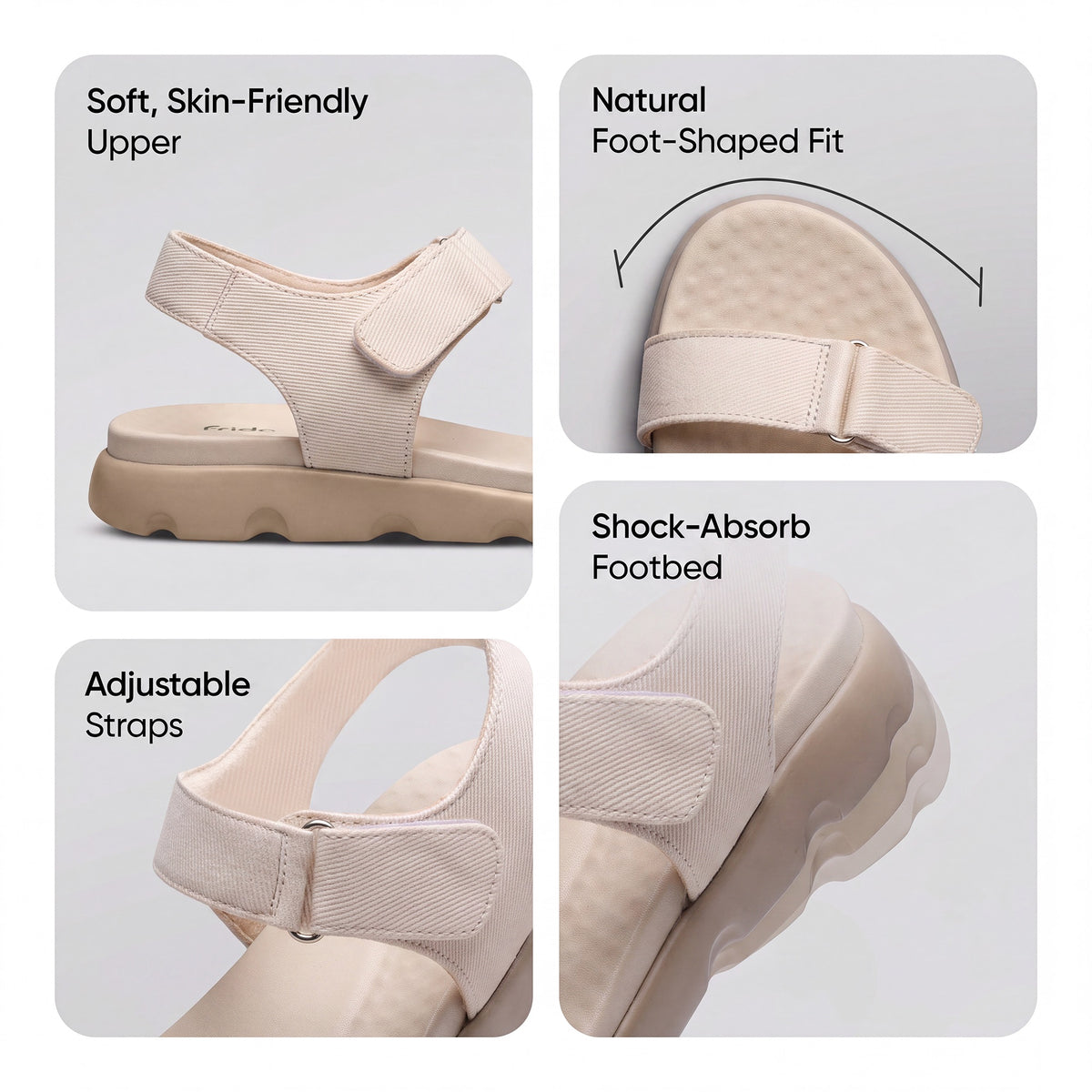 Frido Women's Cloud Comfort Back Strap Sandals