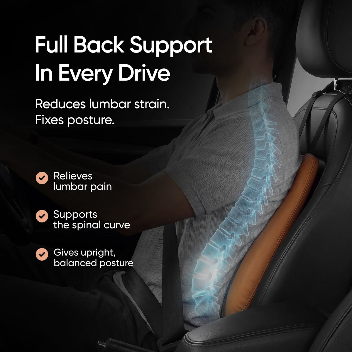 Frido Premium Car Back Rest Cushion