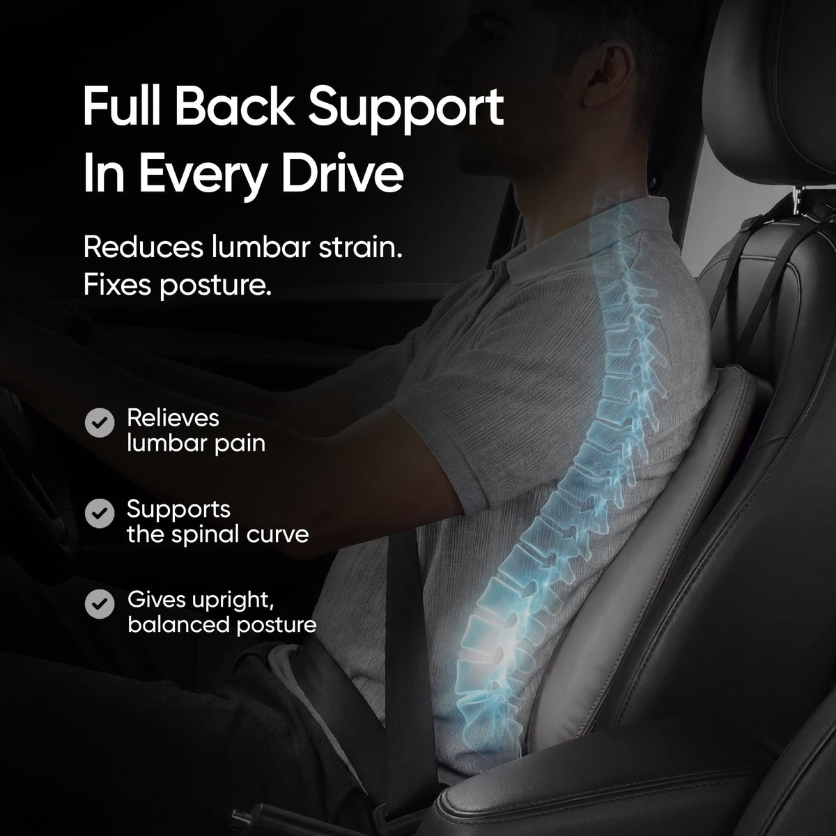 Frido Premium Car Back Rest Cushion