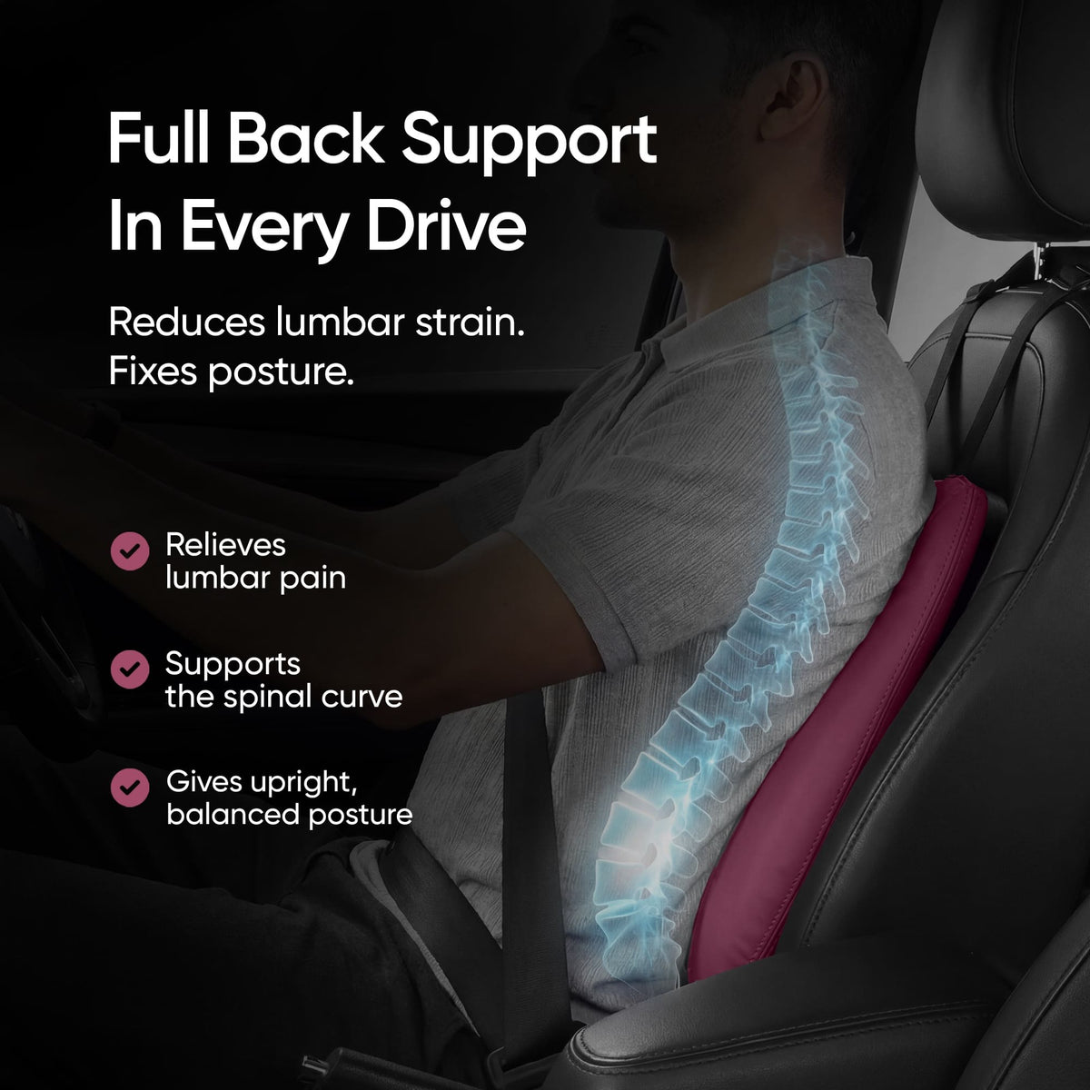 Frido Premium Car Back Rest Cushion