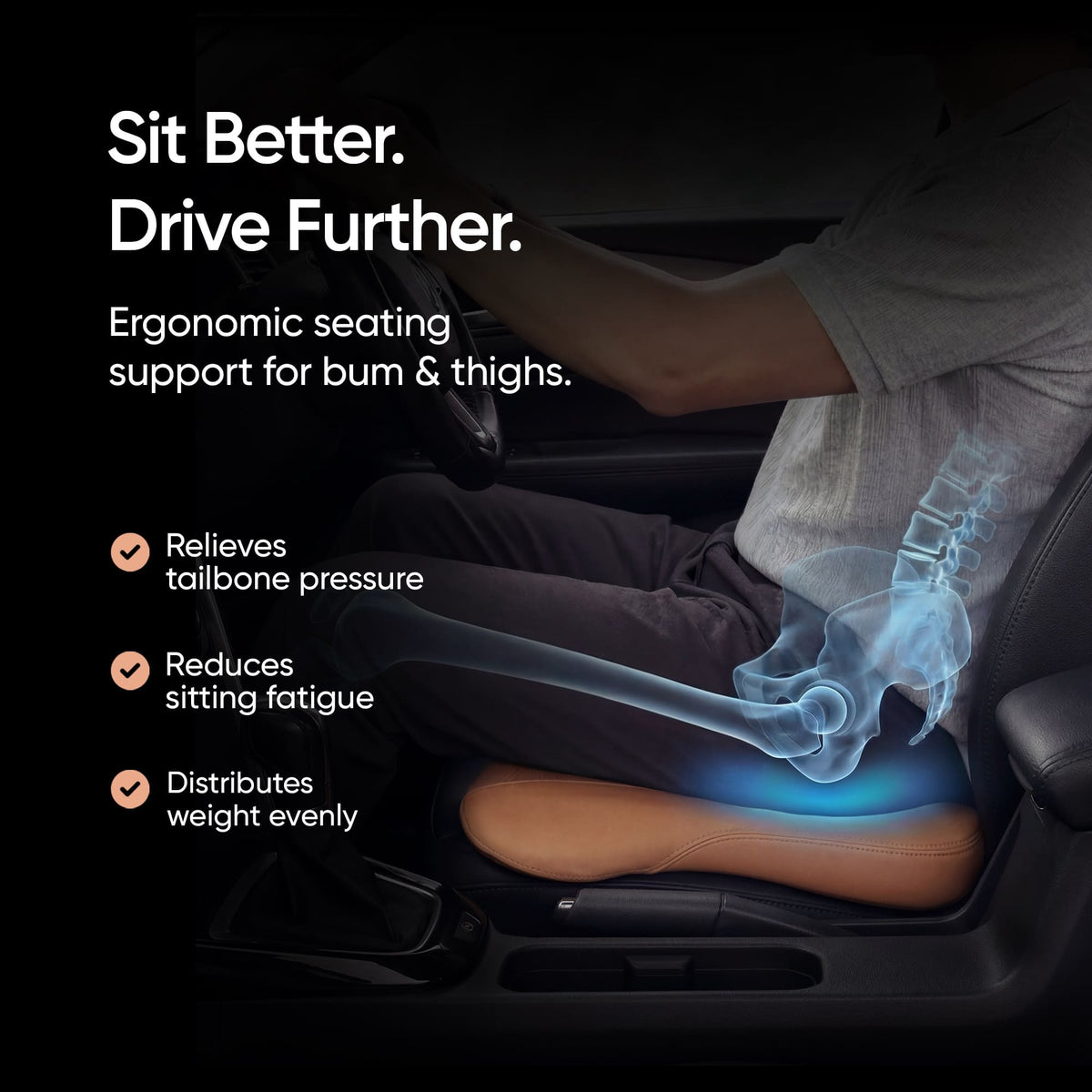 Frido Premium Car Wedge Seat Cushion
