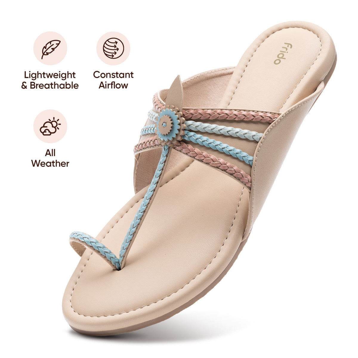 Frido Women's Ethnic Comfort Flat Sandal
