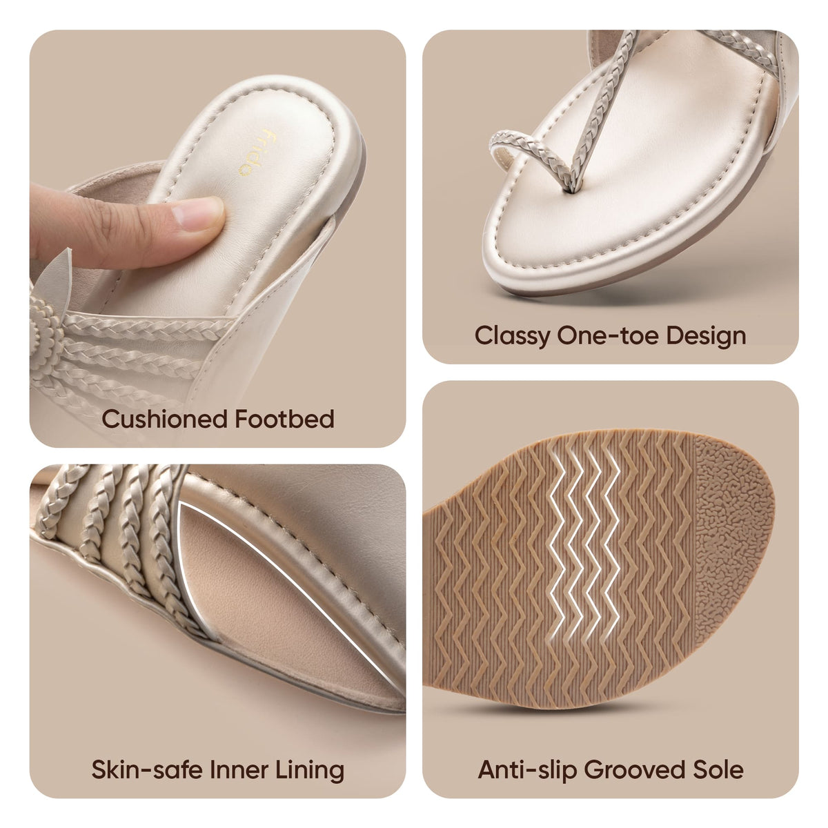Frido Women's Ethnic Comfort Flat Sandal
