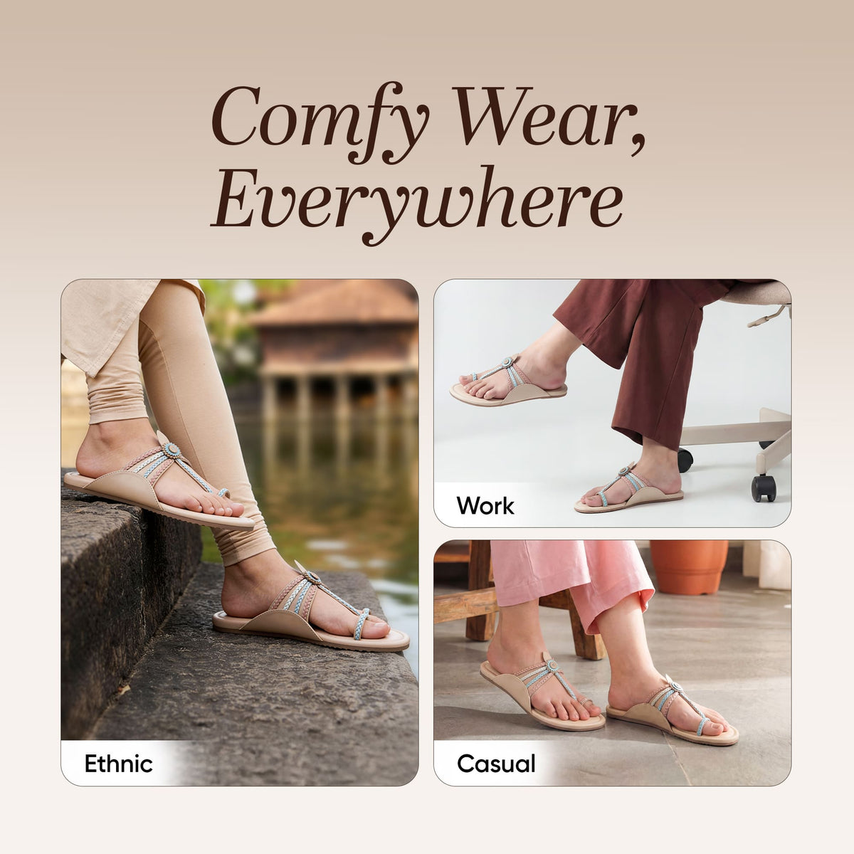 Frido Women's Ethnic Comfort Flat Sandal