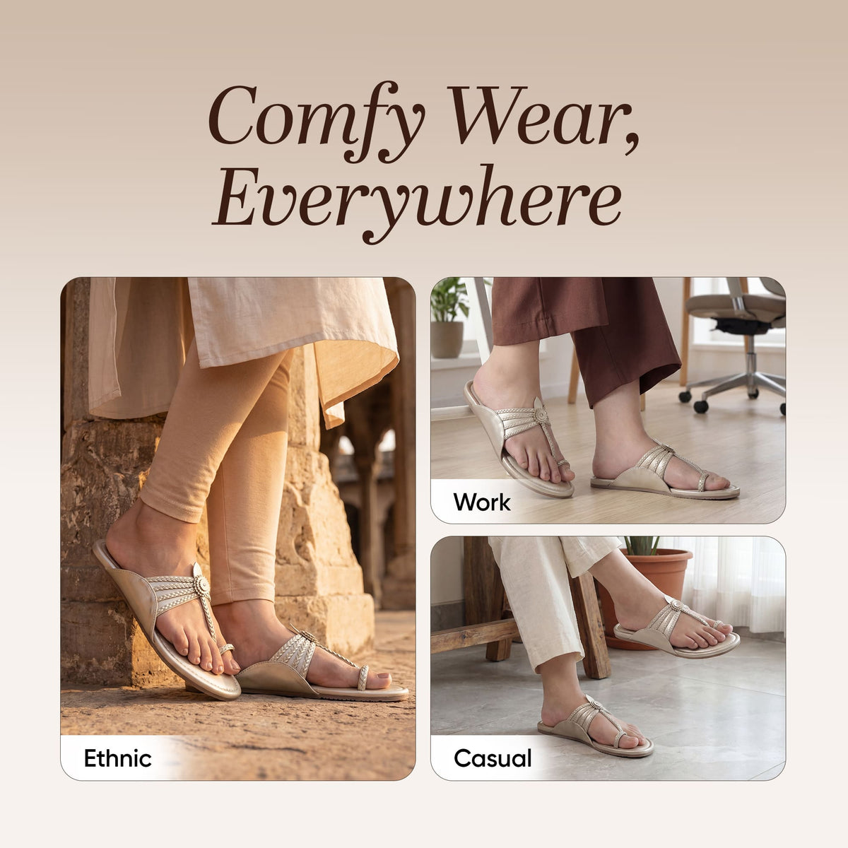 Frido Women's Ethnic Comfort Flat Sandal