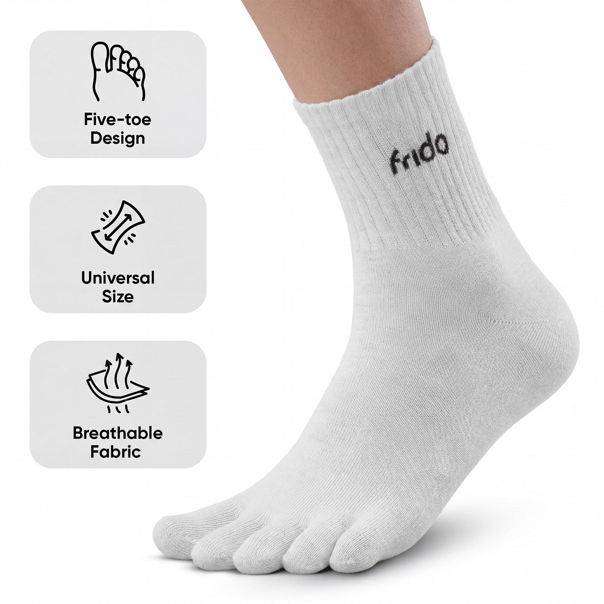 Frido Five Toe Socks - Solid