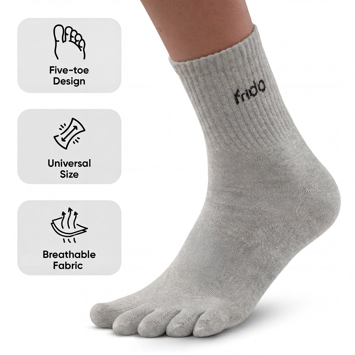 Frido Five Toe Socks - Solid