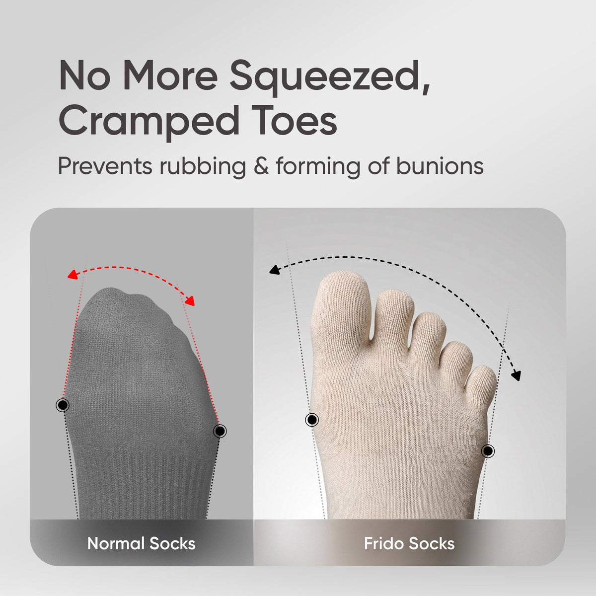 Frido Five Toe Socks - Solid