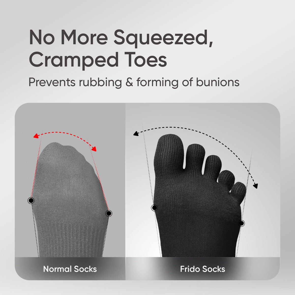 Frido Five Toe Socks - Solid