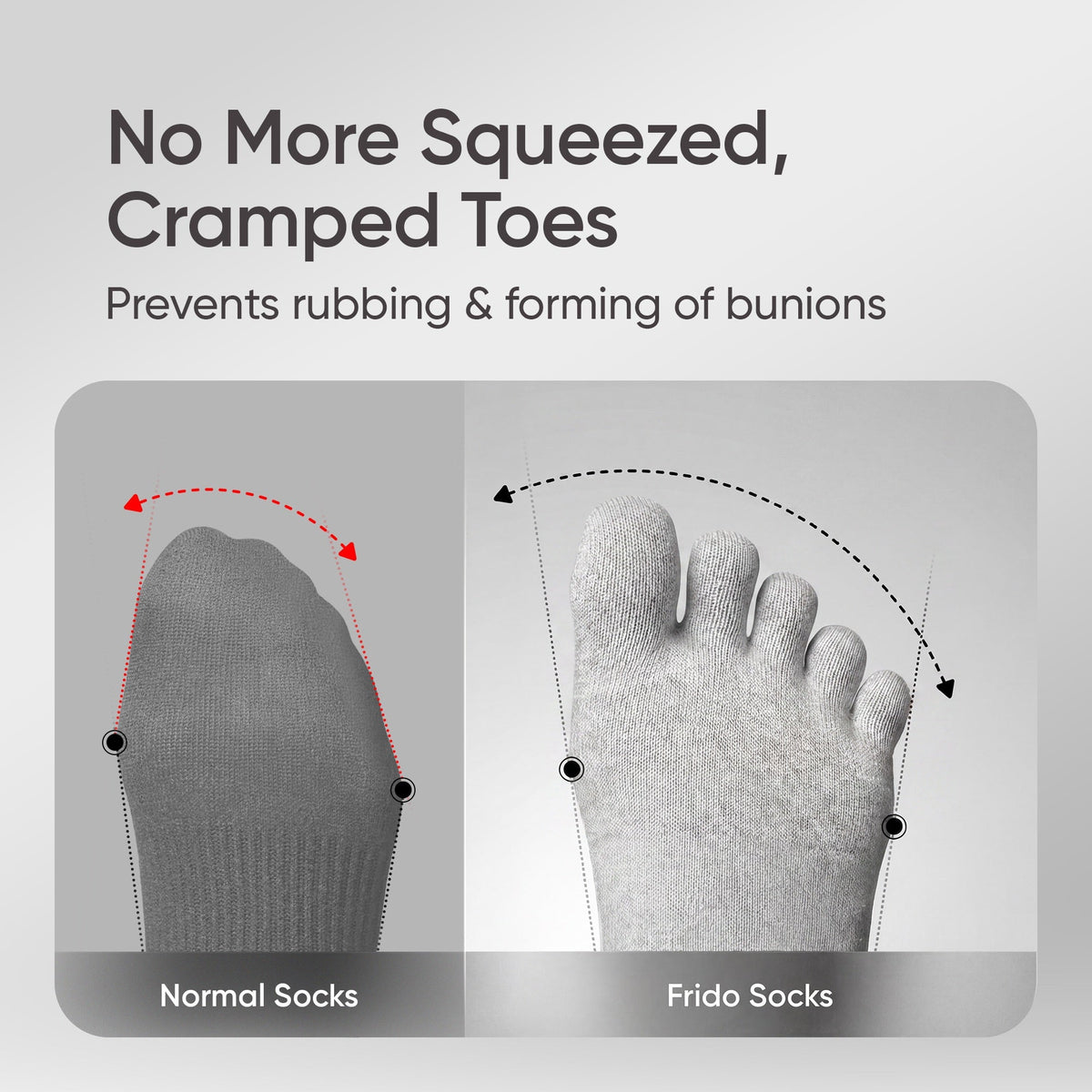 Frido Five Toe Socks - Solid