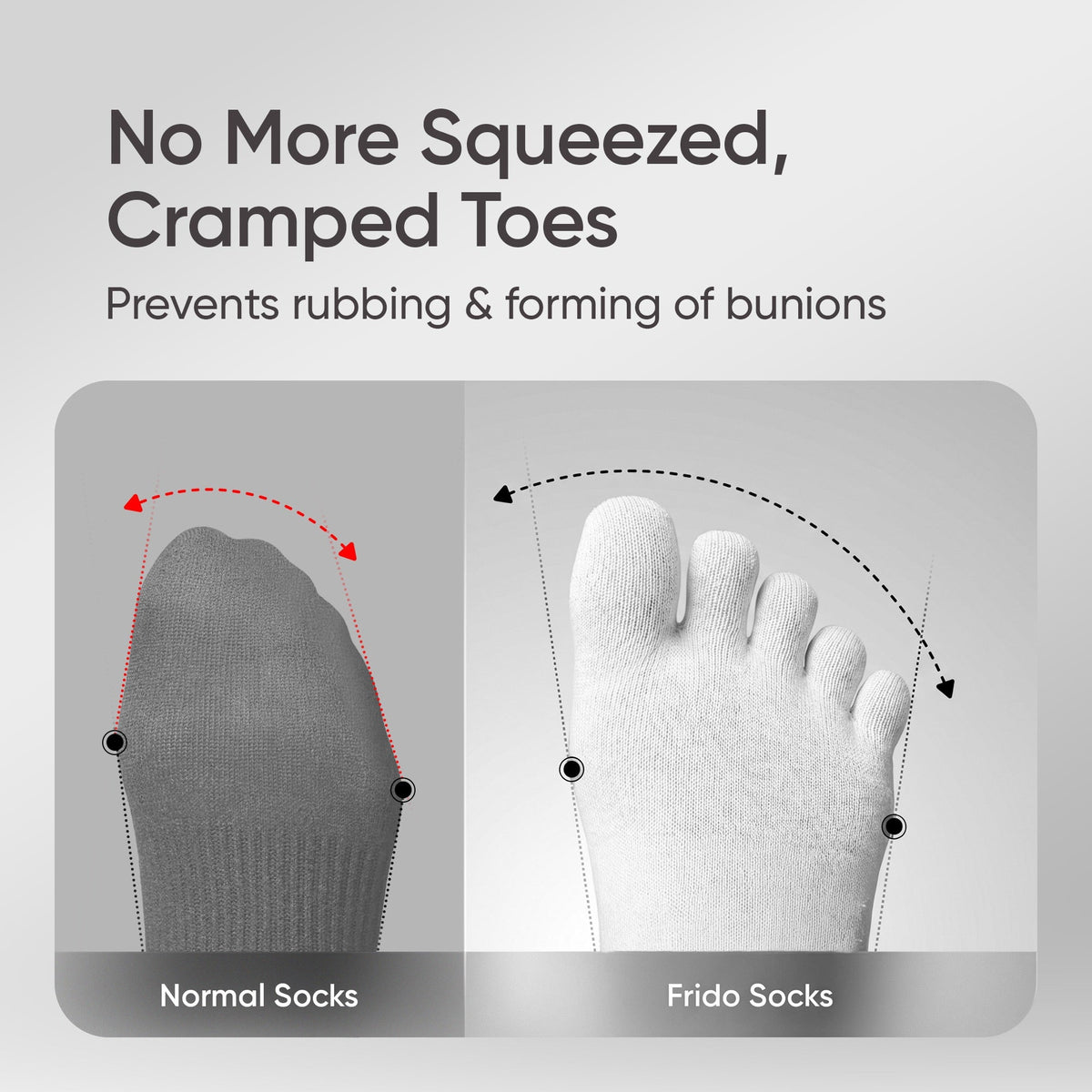 Frido Five Toe Socks - Solid