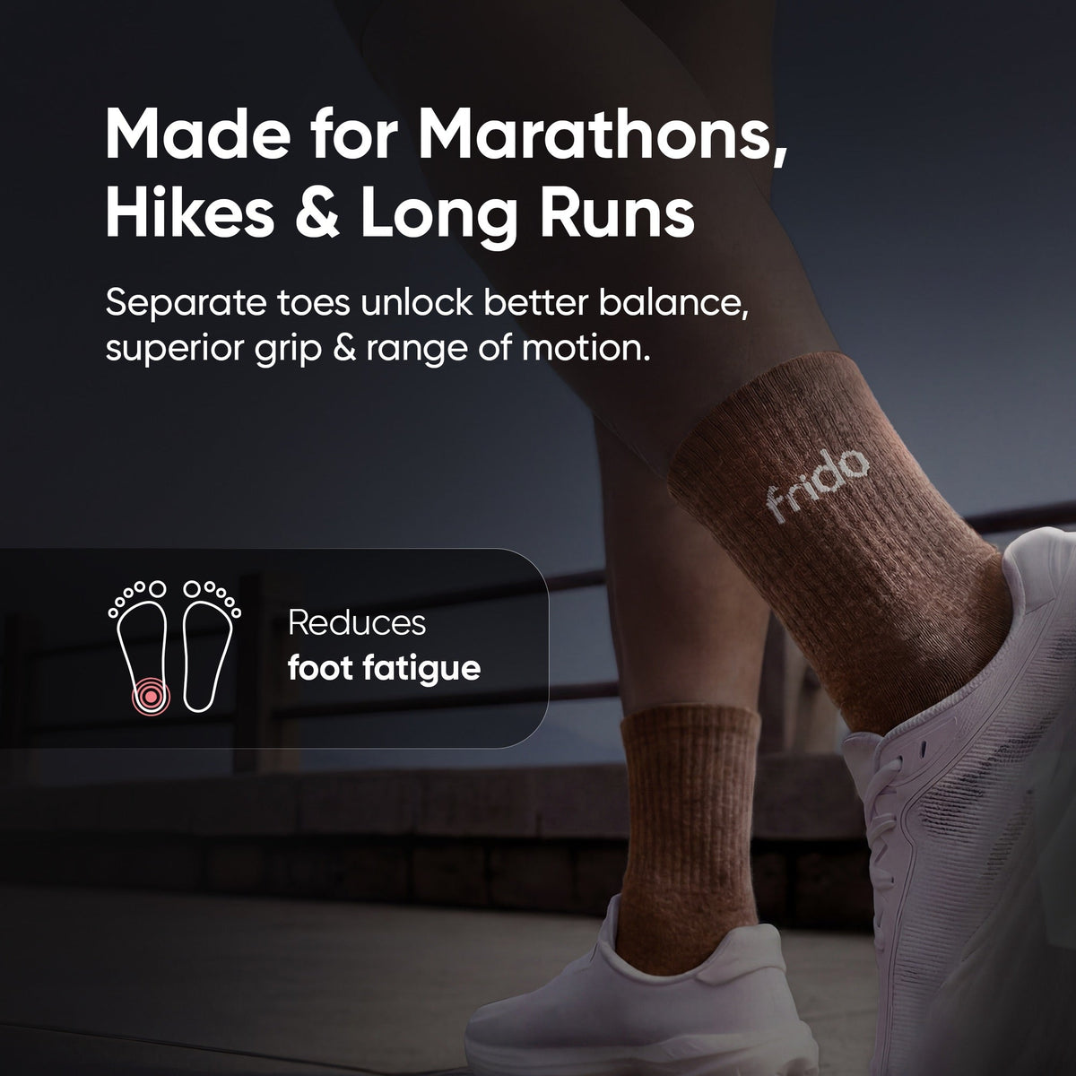 Frido Five Toe Socks - Solid