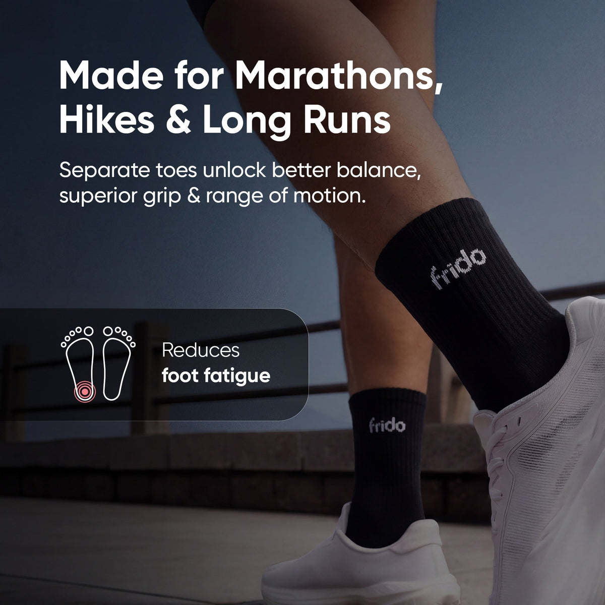 Frido Five Toe Socks - Solid