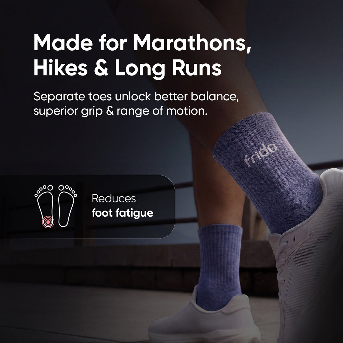 Frido Five Toe Socks - Solid