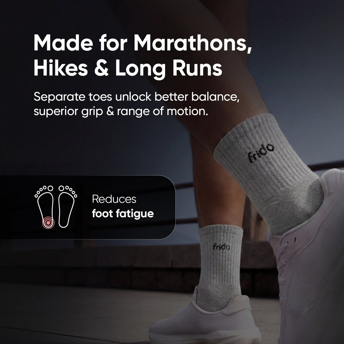 Frido Five Toe Socks - Solid