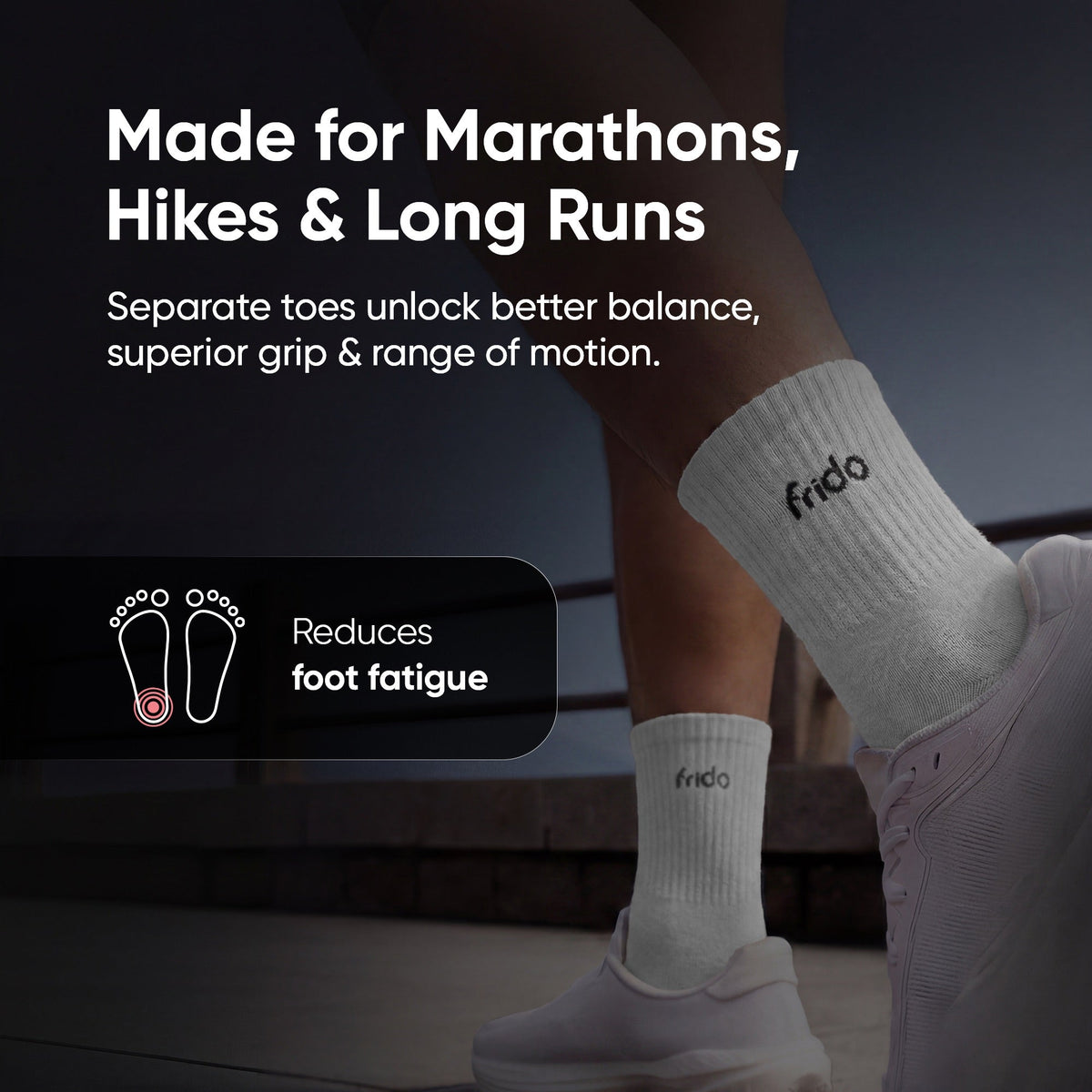 Frido Five Toe Socks - Solid