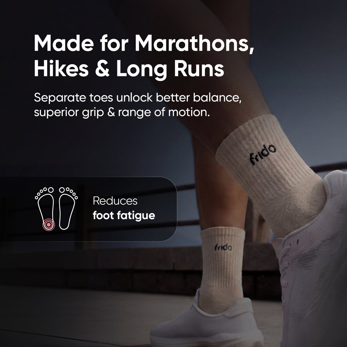 Frido Five Toe Socks - Solid
