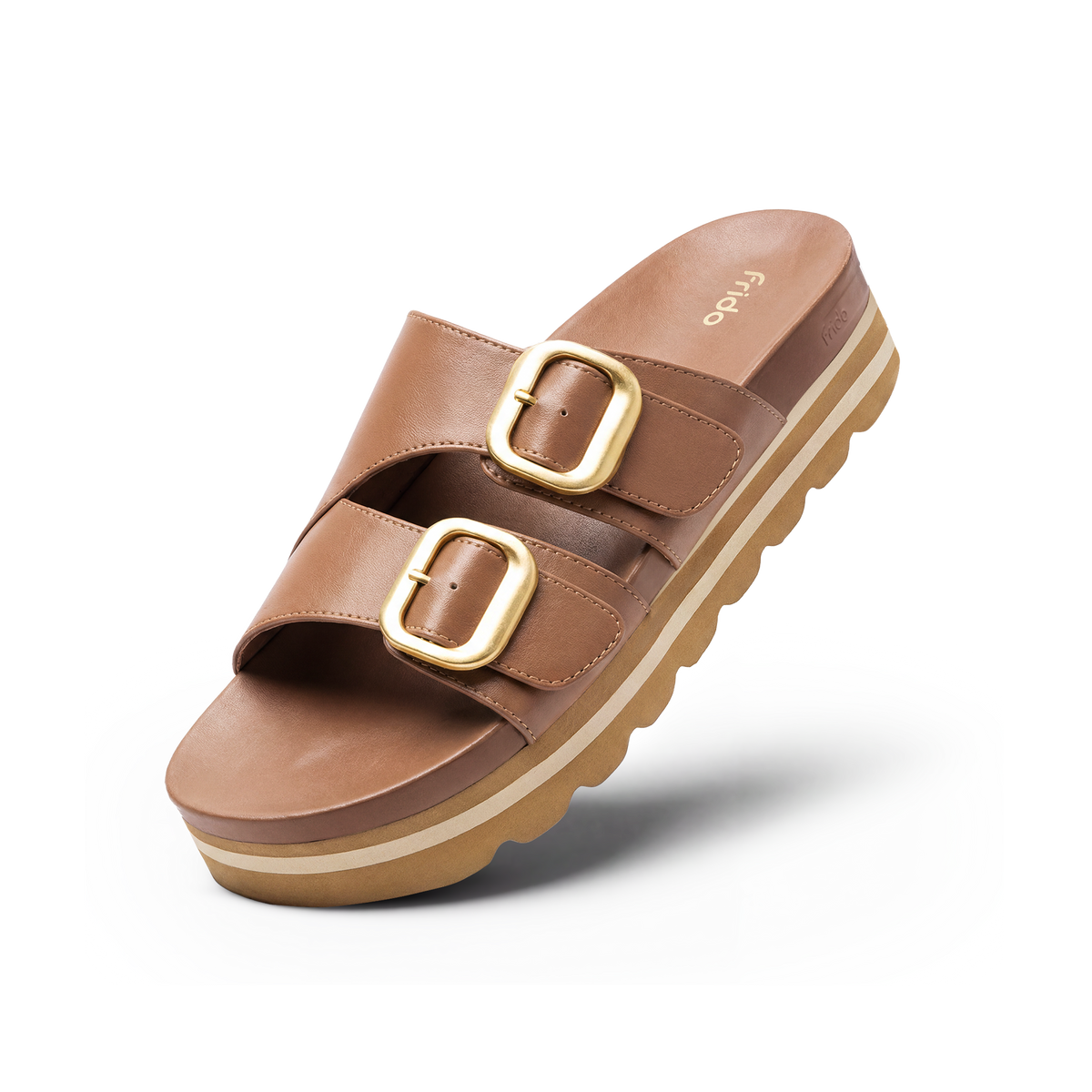 Frido Women's Arch Comfort Wedge Sandals - Buckle Strap
