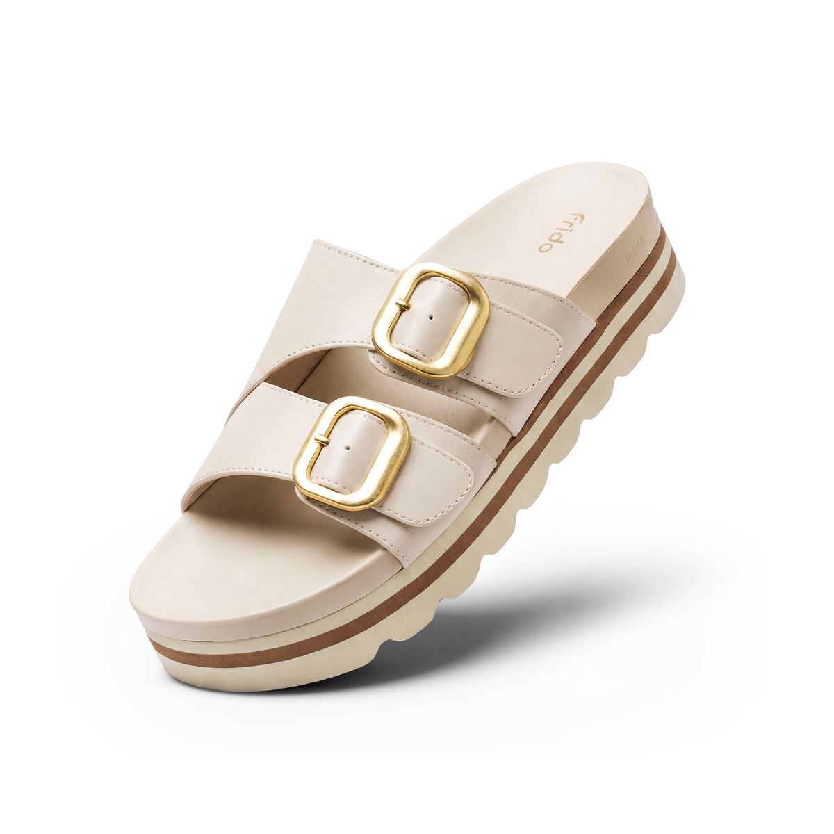 Frido Women's Arch Comfort Wedge Sandals - Buckle Strap