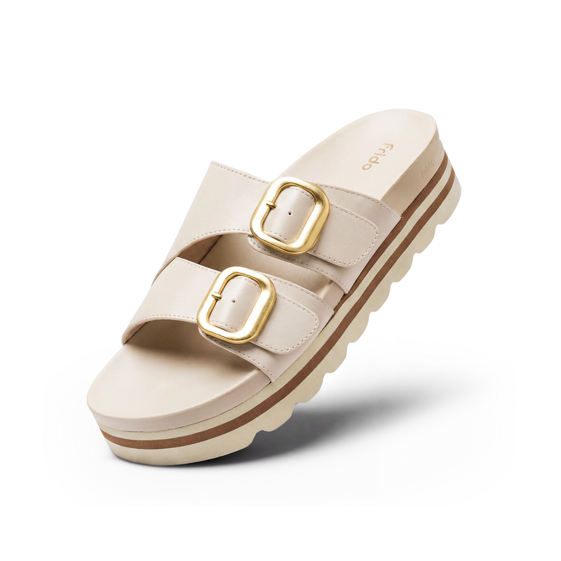Frido Women's Arch Comfort Wedge Sandals - Buckle Strap