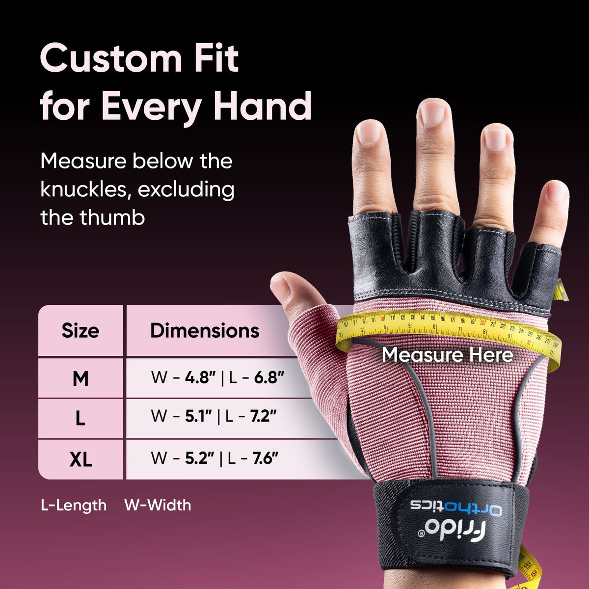 Frido Orthotics Comfort Gym Gloves