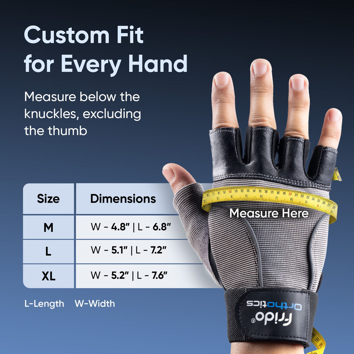 Frido Orthotics Comfort Gym Gloves