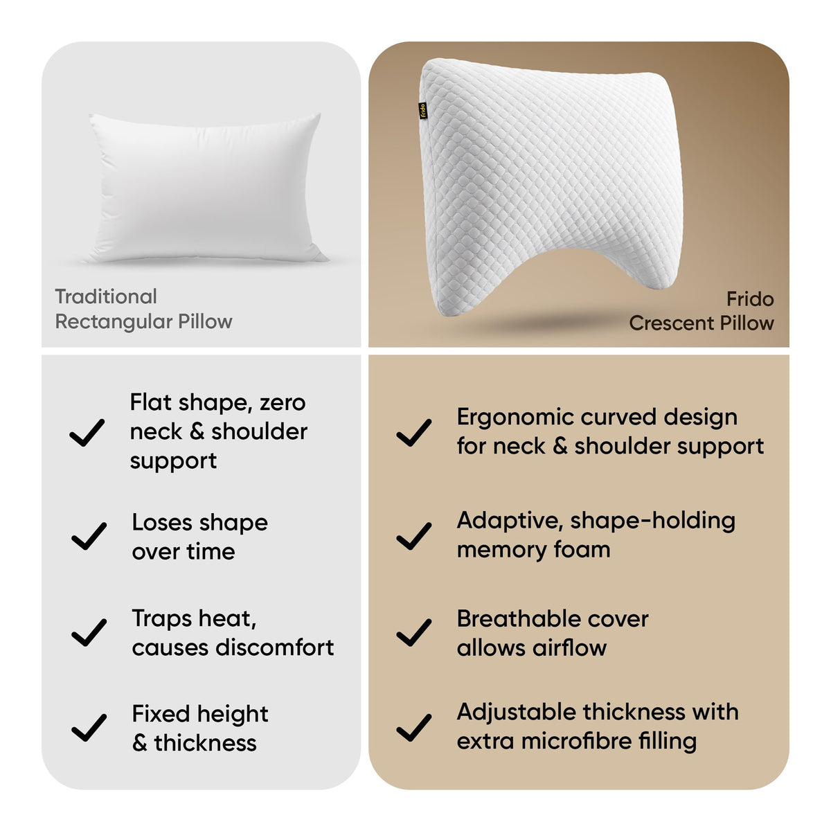 Frido Crescent Adjustable Pillow