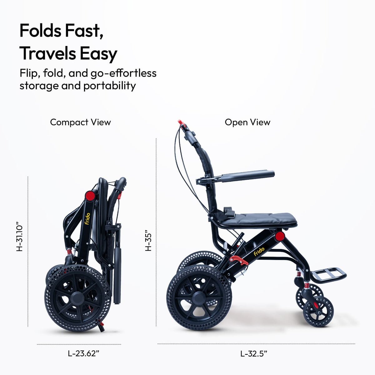 Frido Foldable Travel Wheelchair