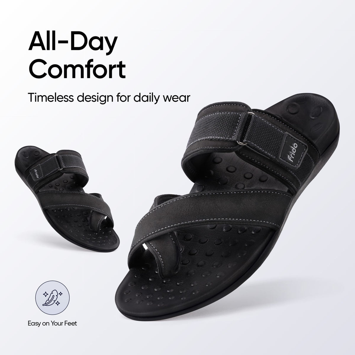 Frido Men's Orthotics Toe Ring Sandals