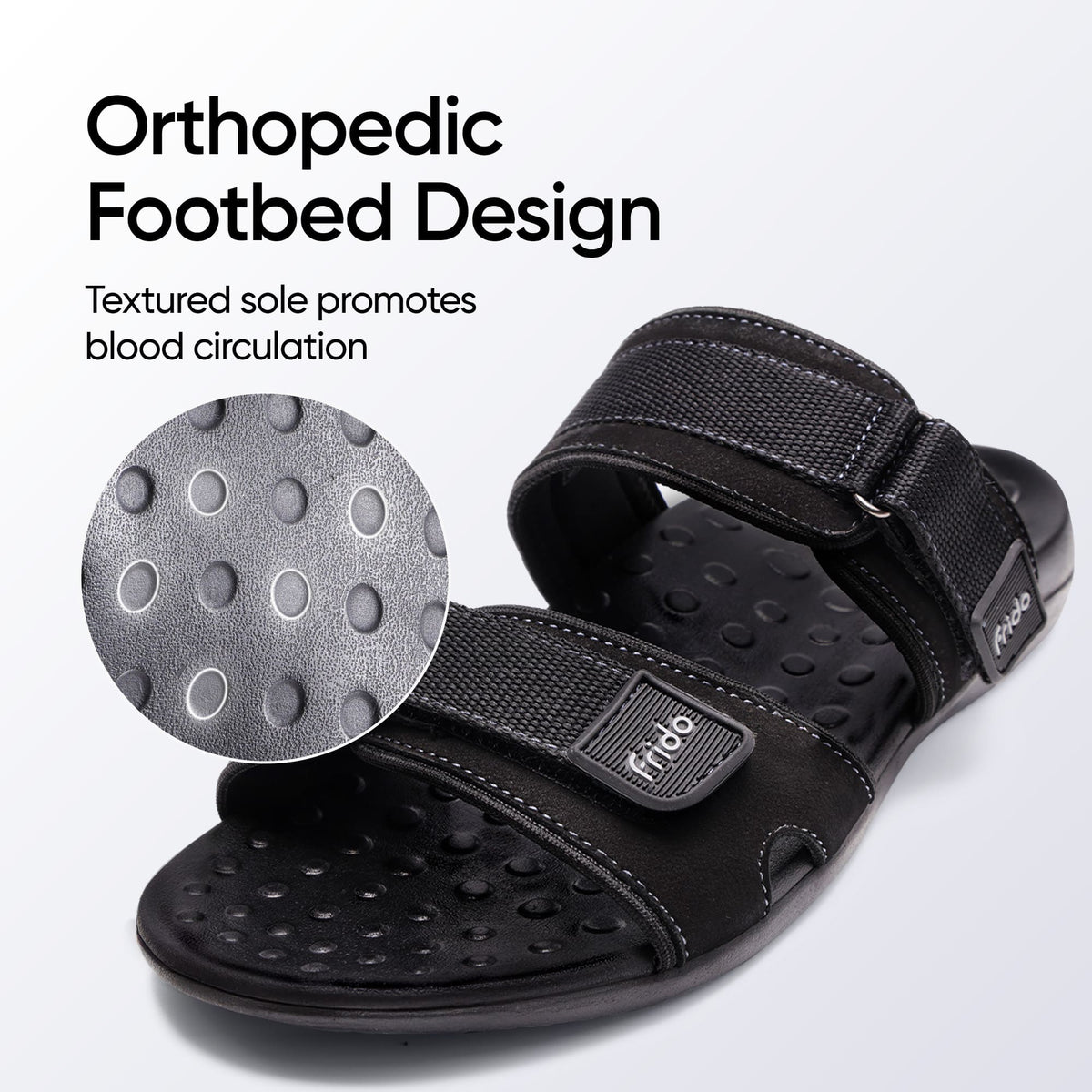 Frido Men's Orthotics Dual Strap Sandals