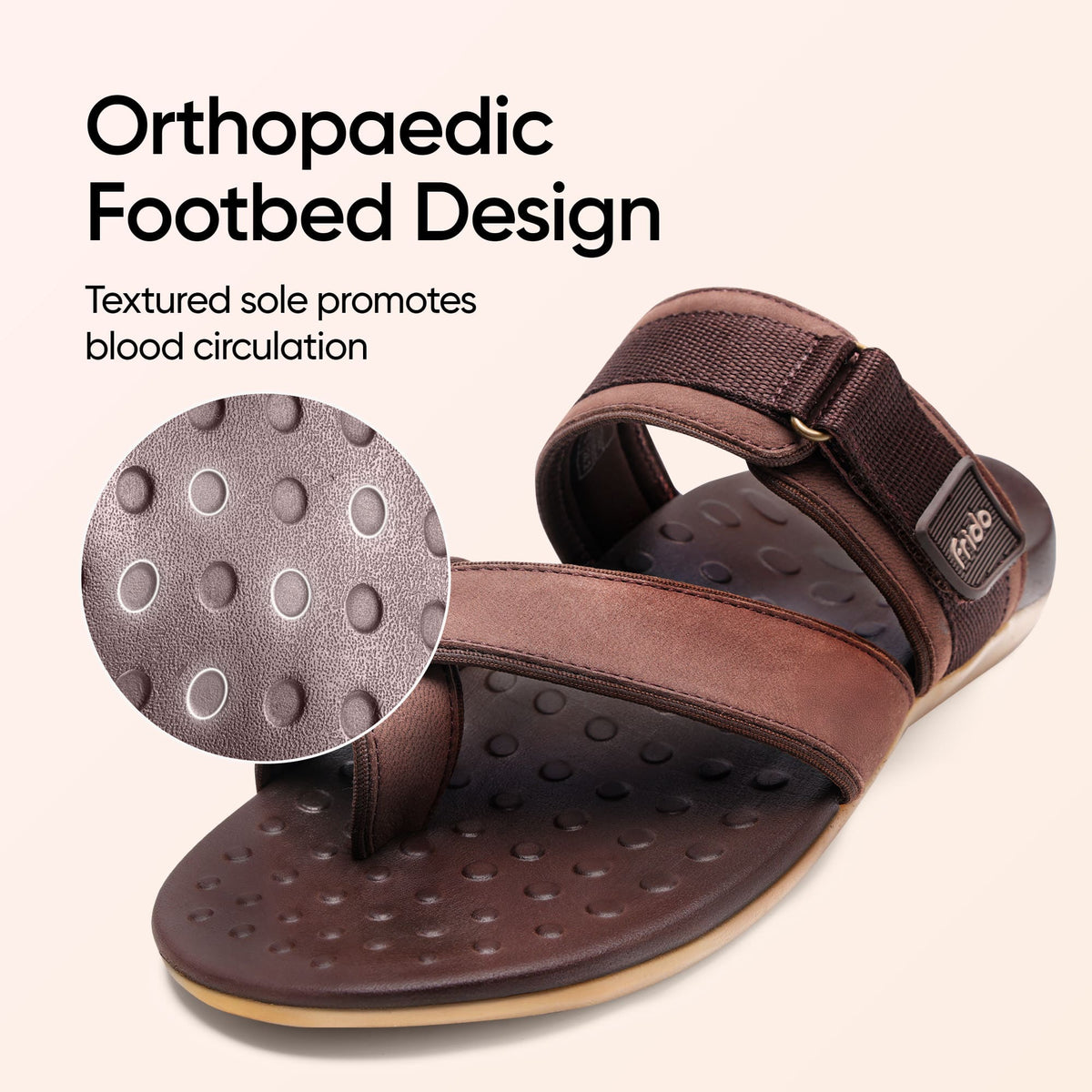 Frido Men's Orthotics Toe Ring Sandals