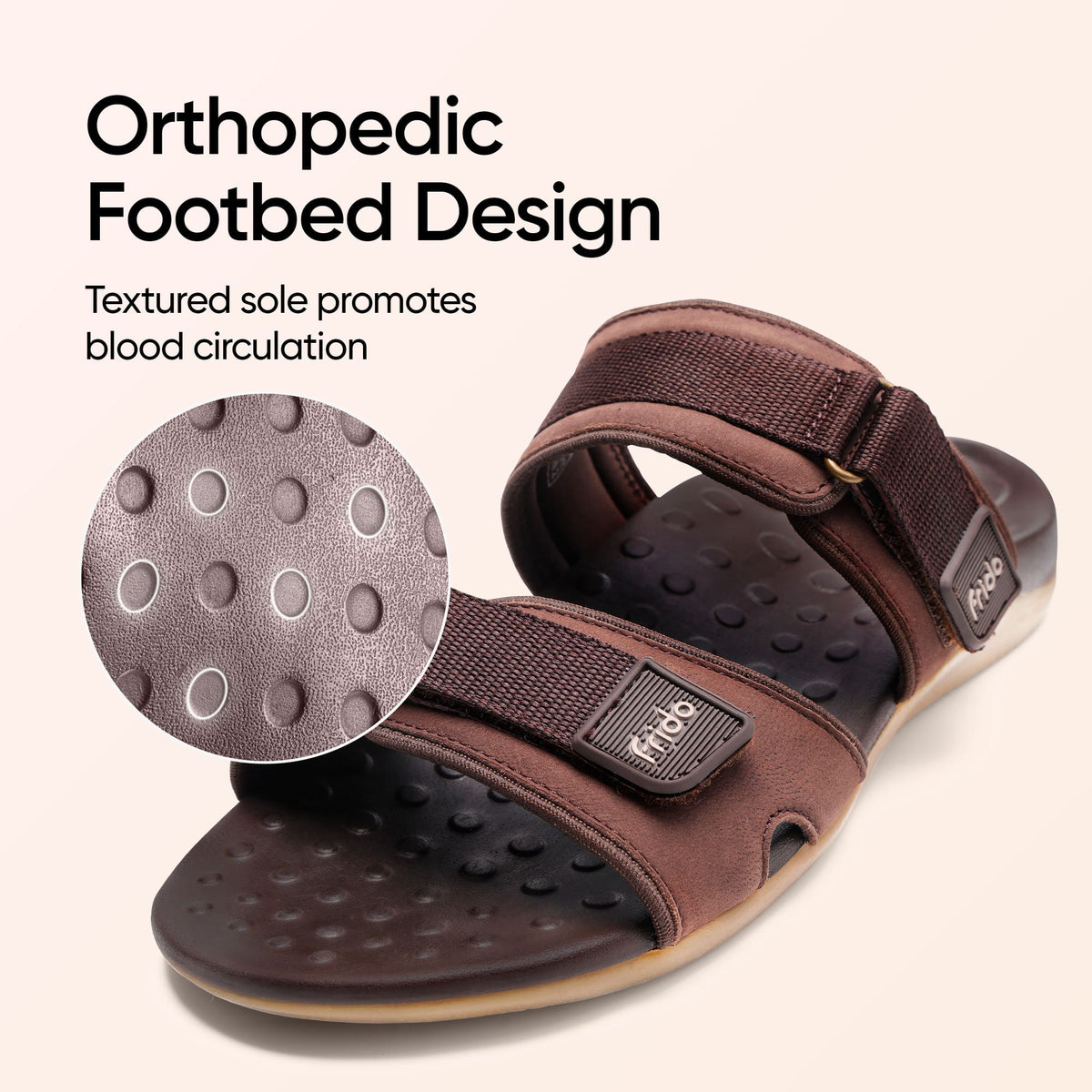 Frido Men's Orthotics Dual Strap Sandals