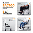 Mobility SAC100 | Multipurpose Shower Commode Wheelchair