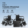 Frido 2 in 1 Foldable Wheelchair for Regular and Commode Use(FSC101)