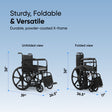 Frido 2 in 1 Foldable Wheelchair for Regular and Commode Use(FSC101)