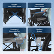 Frido 2 in 1 Foldable Wheelchair for Regular and Commode Use(FSC101)