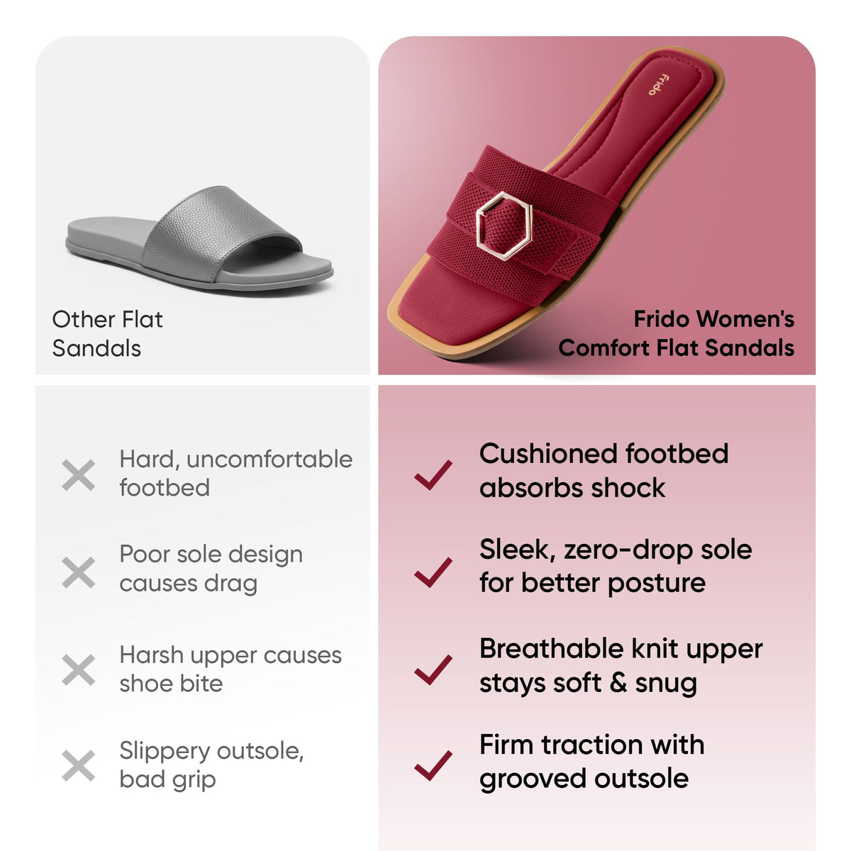 Frido Women's Comfort Flat Sandal