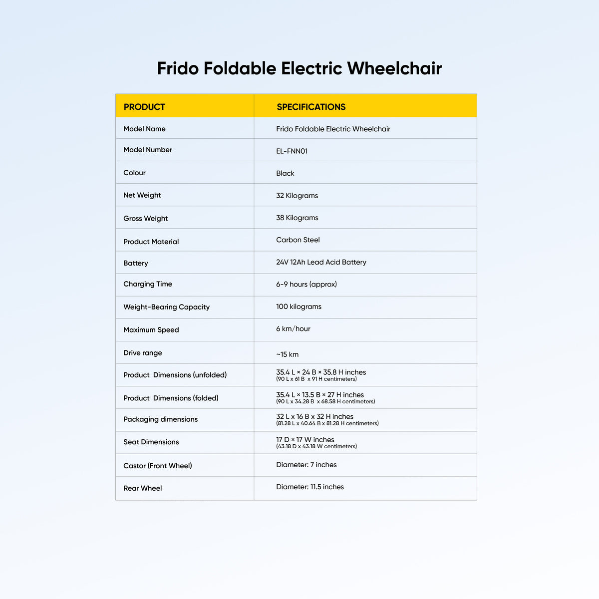 Frido Foldable Electric Wheelchair
