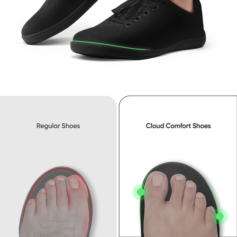 Foot-Shaped Toe Box Allows Toes To Spread Naturally